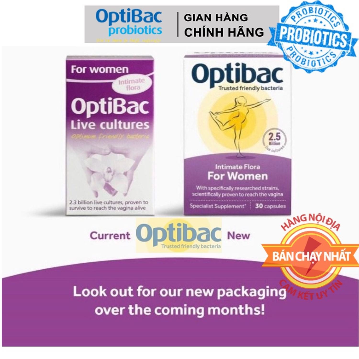 Men vi sinh Optibac tím chuẩn nội địa UK