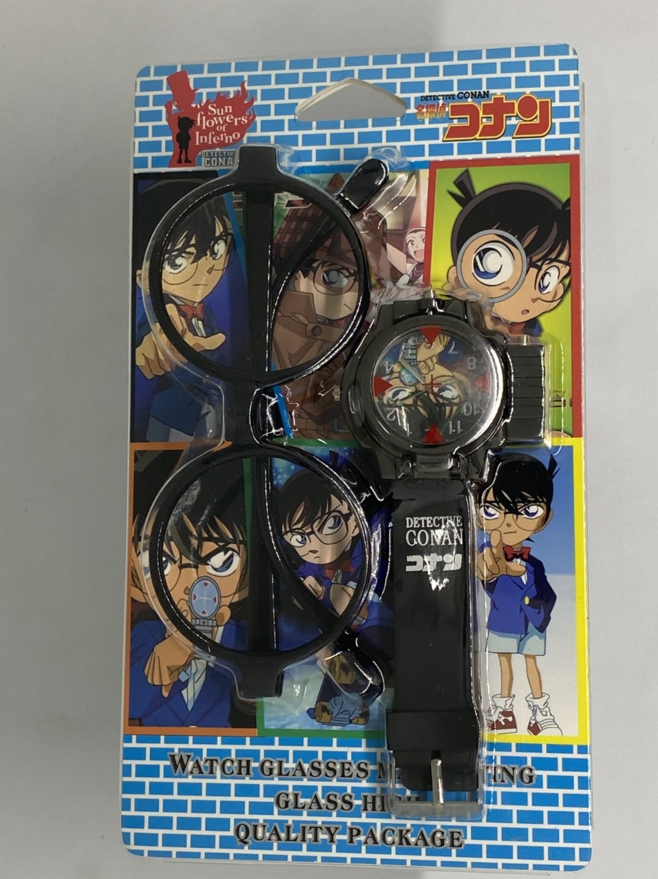Đồng Hồ Trẻ Em Bé Trai Conan Đeo Tay Có Laser ( conbo kính thời trang thám từ )