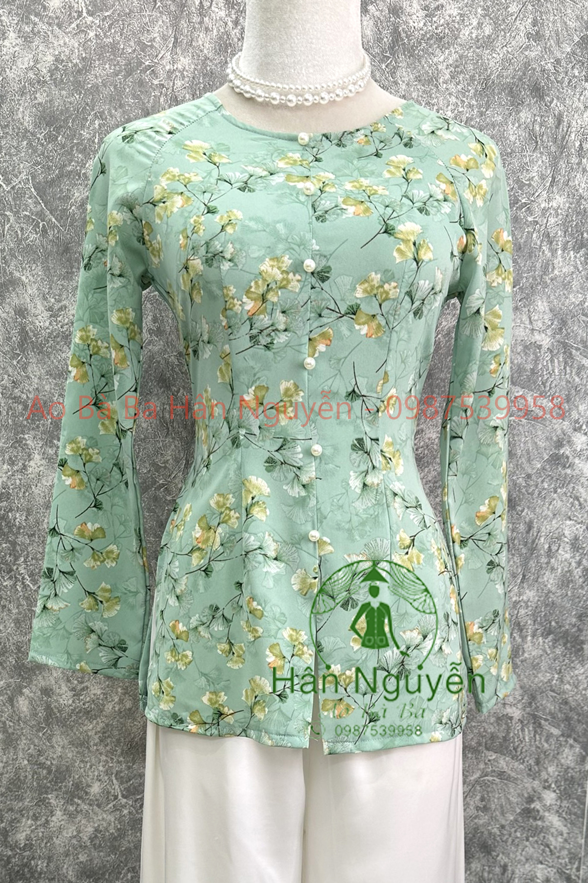 Áo bà ba dây kéo hoa gió + quần