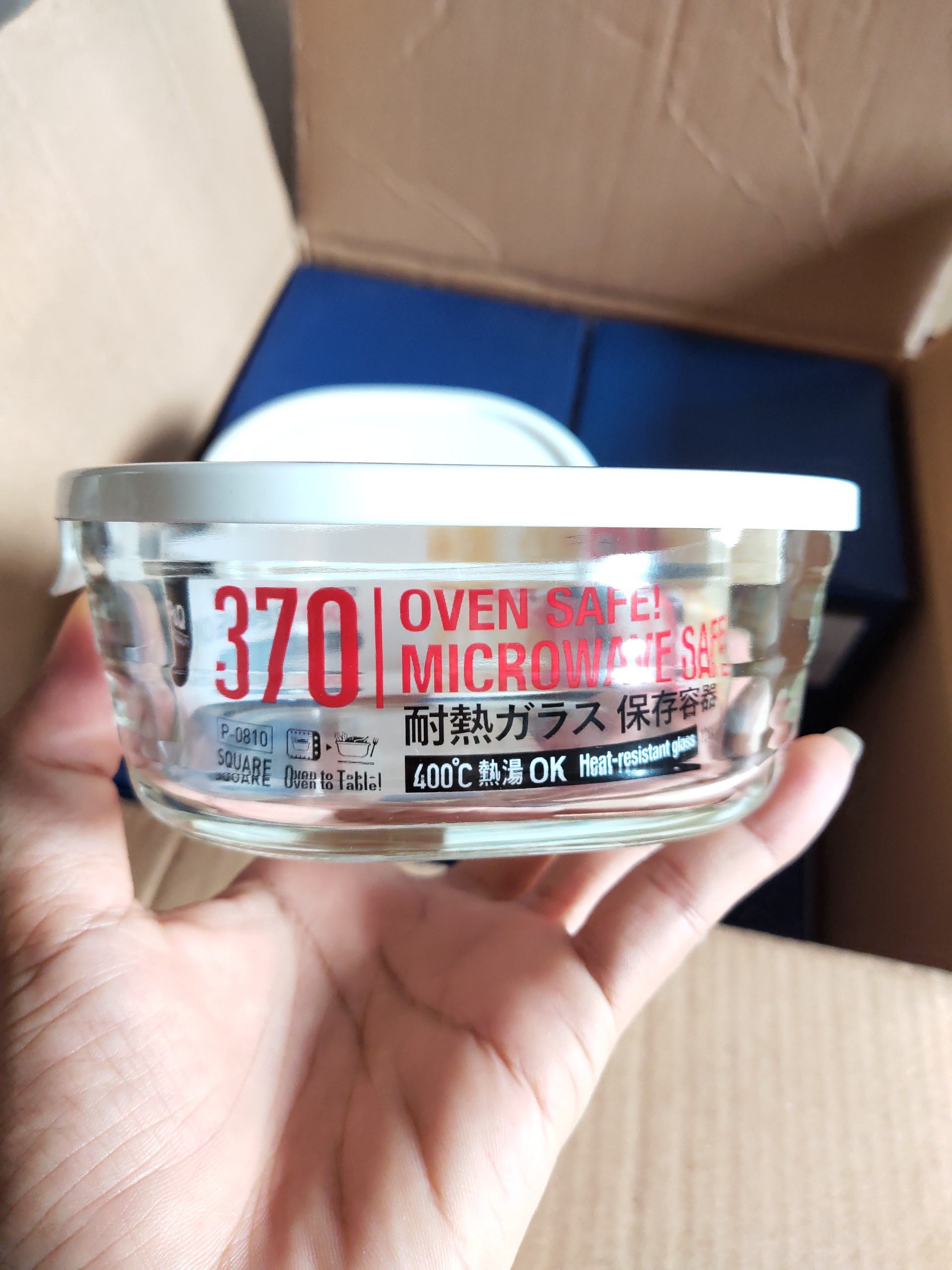 Hộp thủy tinh chịu nhiệt Lock and Lock 370ml, hộp trữ thức ăn thủy tinh lock&lock