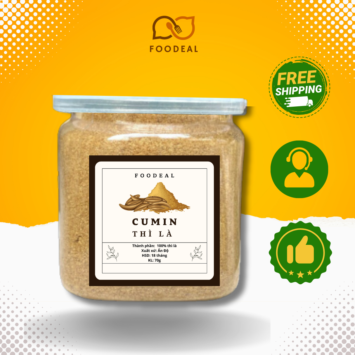 500g Bột thì là nguyên chất - Cumin powder - bột xirom powder FOODEAL cumin ground bột thì là Ấn Độ - bột gia vị