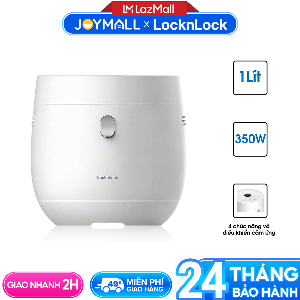 Nồi cơm điện tử LocknLock Pearl rice cooker 1L EJR376WHT, Hàng chính hãng, hẹn giờ, giữ ấm - JoyMall