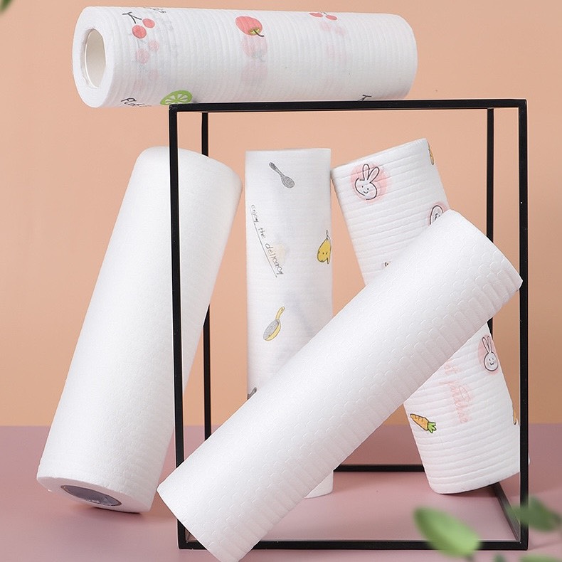 Cuộn Giấy Lau Đa Năng Nhà Bếp Có Thể Giặt Được - Khăn Giấy Hàng Loại 1 Cuộn To 220 Tờ