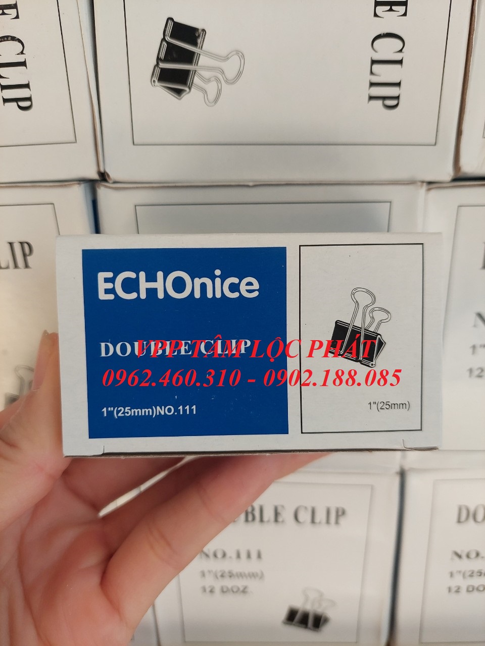 Hộp 12 chiếc kẹp đen 25mm
