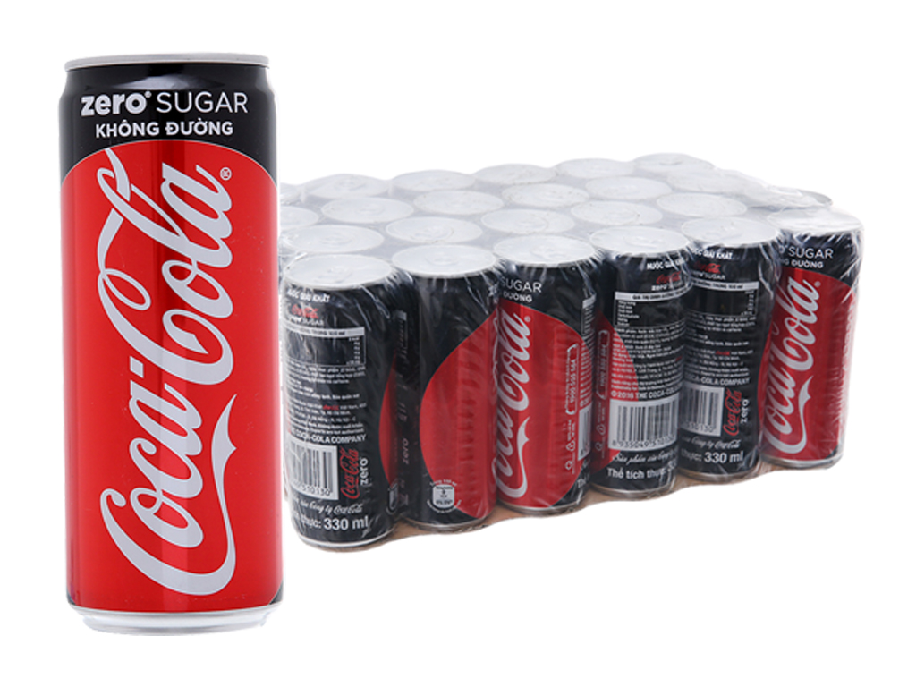 Thùng 24 lon nước ngọt Coca Cola Zero 330ml