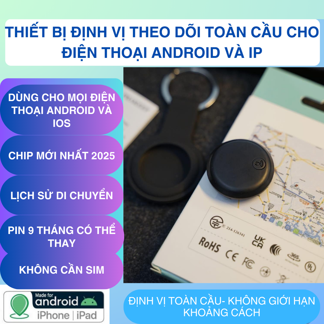 Thiết Bị Định Vị Theo Dõi Toàn Cầu Cho Android và IP Cho Mọi Điện Thoại Định Vị mini Xe Máy Ô Tô thú cưng chùm chìa khóa...- Lưu Lịch Sử, Không Dùng Sim Smarttag Giá 289,000 Đồng*Miễn phí vận chuyển