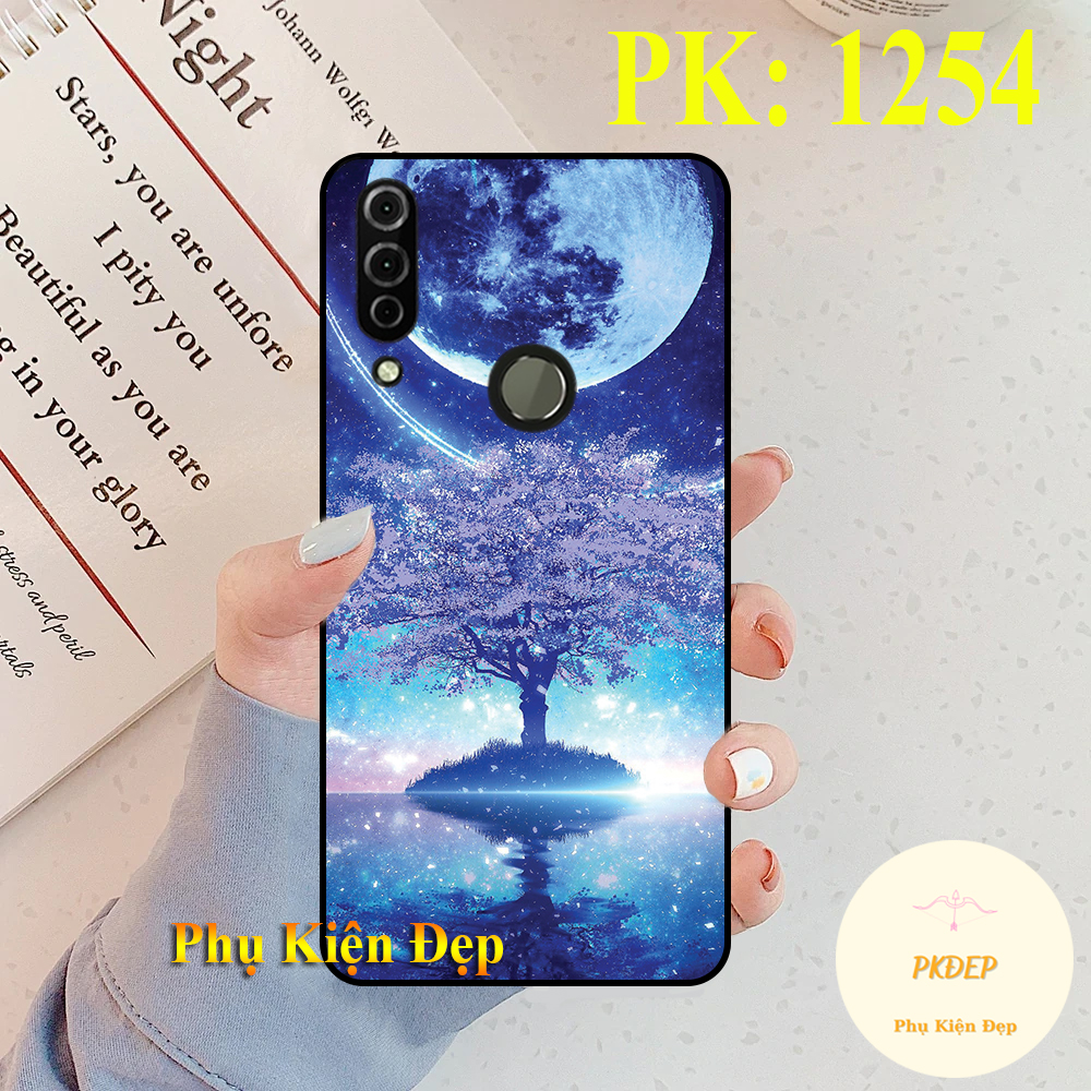 [HCM]Ốp lưng Vsmart Joy 3 dẻo đen in hình mặt trăng xanh