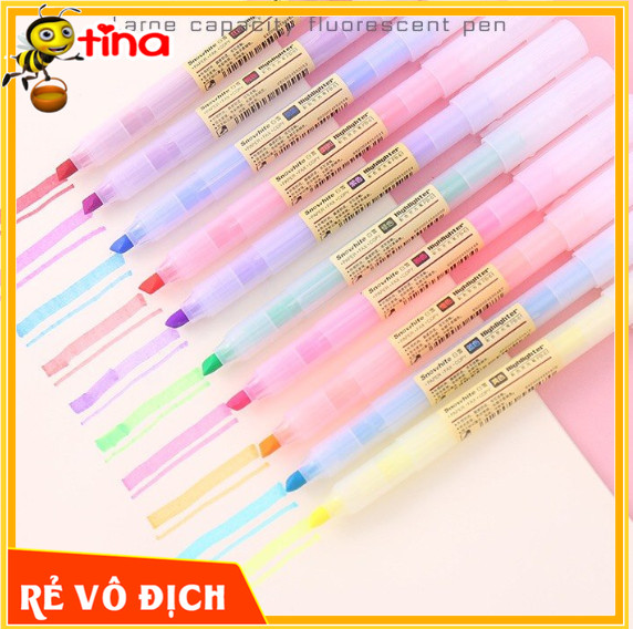 Bút nhớ dòng, bút dạ quang check liner nhiều màu tùy chọn e308