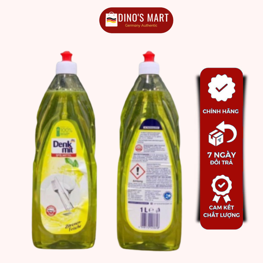 Nước Rửa Chén Bát Cao Cấp Denkmit Dung Tích 1L Hương Chanh, Hàng Nội Địa Đức