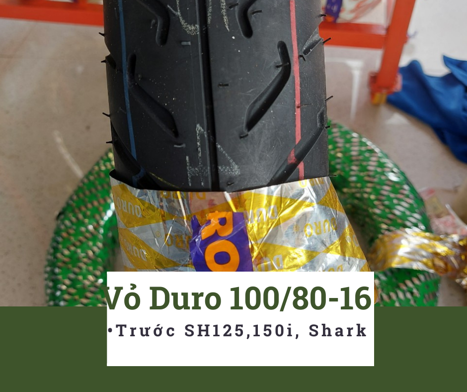 Lốp duro 100/80-16 dành cho bánh trước sh125,150i, shark- nk thái lan