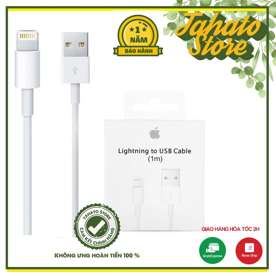 Dây sạc i.p - cáp lightning bóc máy - bảo hành chính hãng 12 tháng