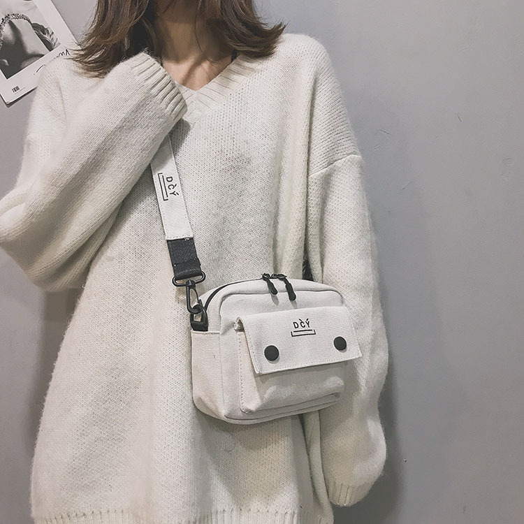 Túi tote đeo chéo nam nữ unisex ulzzang thời trang vải canvas thêu chữ dcy, t007