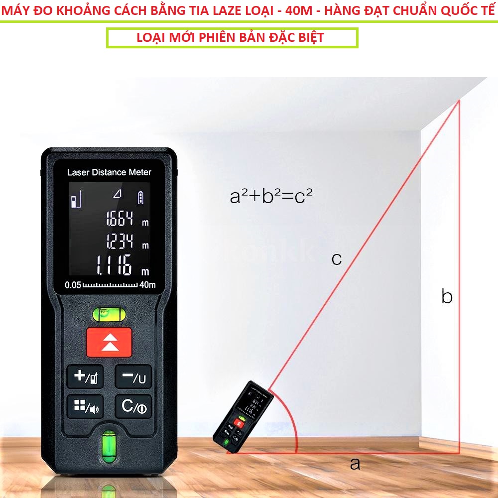 THƯỚC ĐO KHOẢNG CÁCH BẰNG TIA LAZE MẪU MỚI SIÊU CHÍNH XÁC, THƯỚC ĐO LAZE 40 MÉT THÔNG MINH , MÁY ĐO KHOẢNG CÁCH