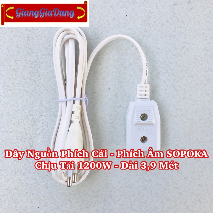 Phích cái - phích âm kèm dây nguồn 3.9 mét sopoka n9 chịu tải 1200w