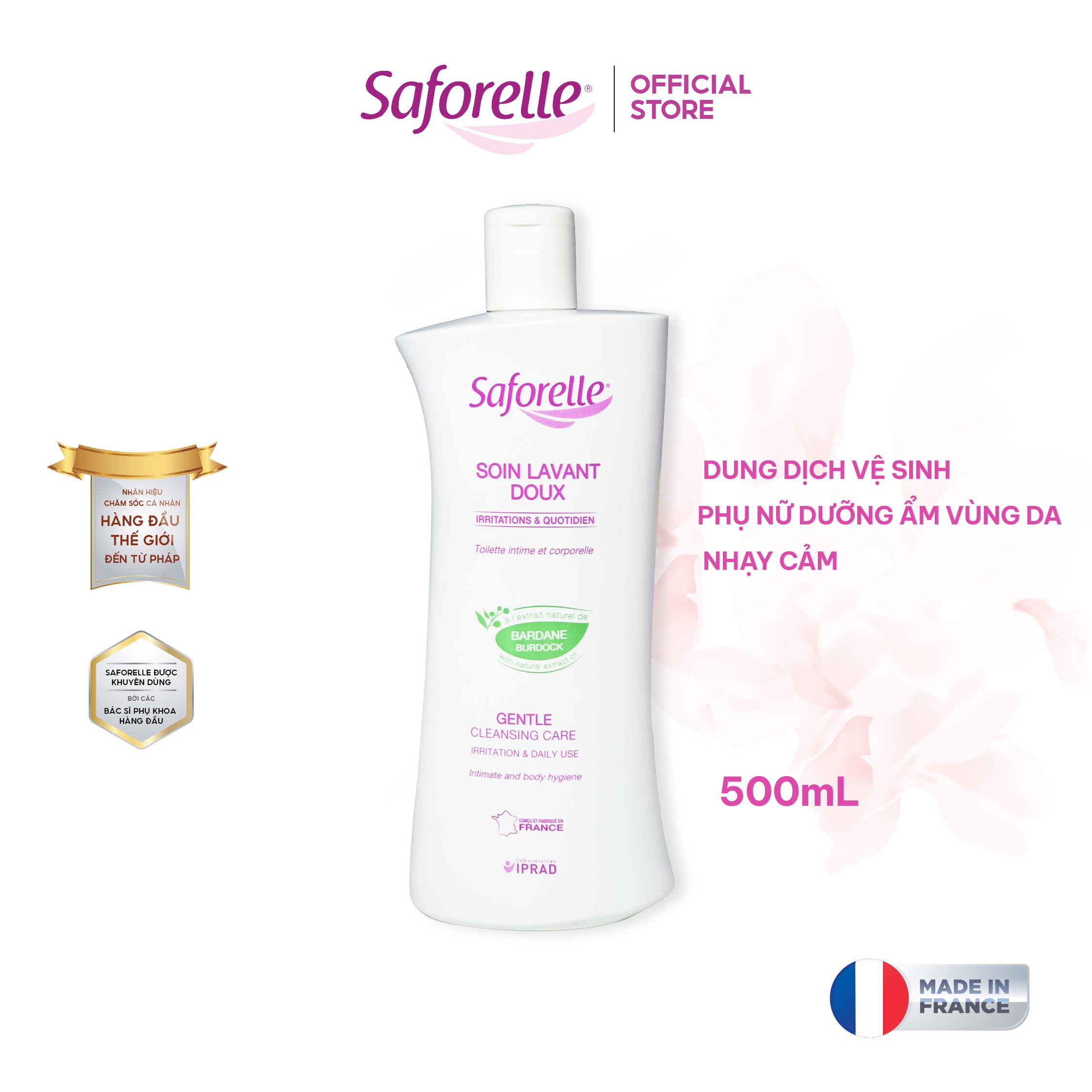 Dung dịch vệ sinh phụ nữ Saforelle Gentle Cleansing Care 500ml