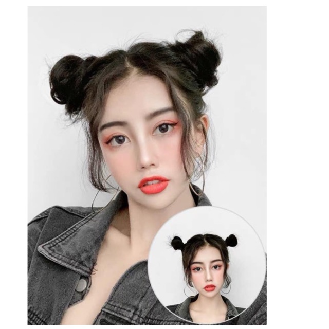 Tóc giả búi 😍FREESHIP😍 búi cột thẳng tóc giả