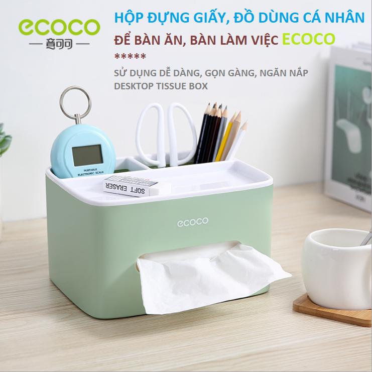 Hộp Đựng Giấy Cuộn  , Hộp Đựng Đồ Đa Năng  , Hộp Đựng Giấy Ăn Để Bàn , Khay Đựng Giấy Lau - Chọn Mua HỘP ĐỰNG GIẤY ĂN ĐA NĂNG ĐỂ BÀN KÈM KHAY ĐỂ ĐỒ, ĐIỆN THOẠI ECOCO , Chất Liệu Cao Cấp , Thiết Kế Hiện Đại Và Xinh Xắn
