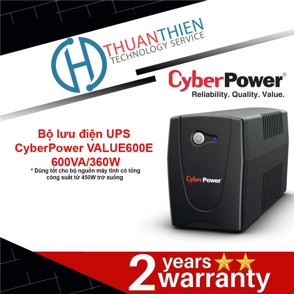 Bộ lưu điện ups cyberpower value600e - có cổng điều khiển cho nas, pc...