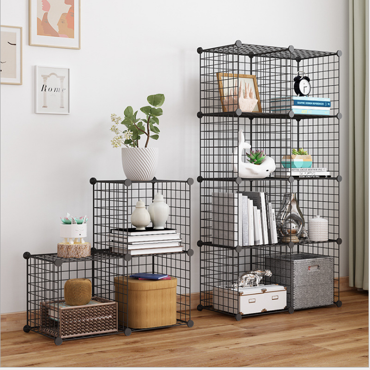 Combo 23 Tấm Ghép Tủ 6 Ô Đa Năng, Kệ Sách, Tủ Quần Áo, Tấm Lưới Sắt Không Gỉ ( Hàng Sẵn + Tặng Kèm Chốt)