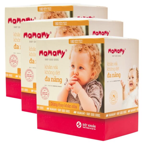Khăn vải đa năng mamamy hộp 180 tờ/ combo 2 hộp khăn vải đa năng mamamy