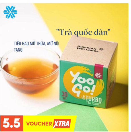 Trà thảo mộc Yoo Go Turbo Tea siberian, Hỗ trợ giảm cân , giảm mỡ thừa, cải thiện tiêu hoá - hộp 30 gói