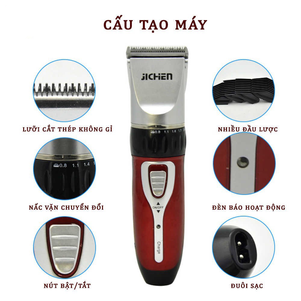 Máy tăng đơ cắt tóc trẻ em, máy tông đơ cắt tóc cầm tay cho gia đình hãng jichen model 0817