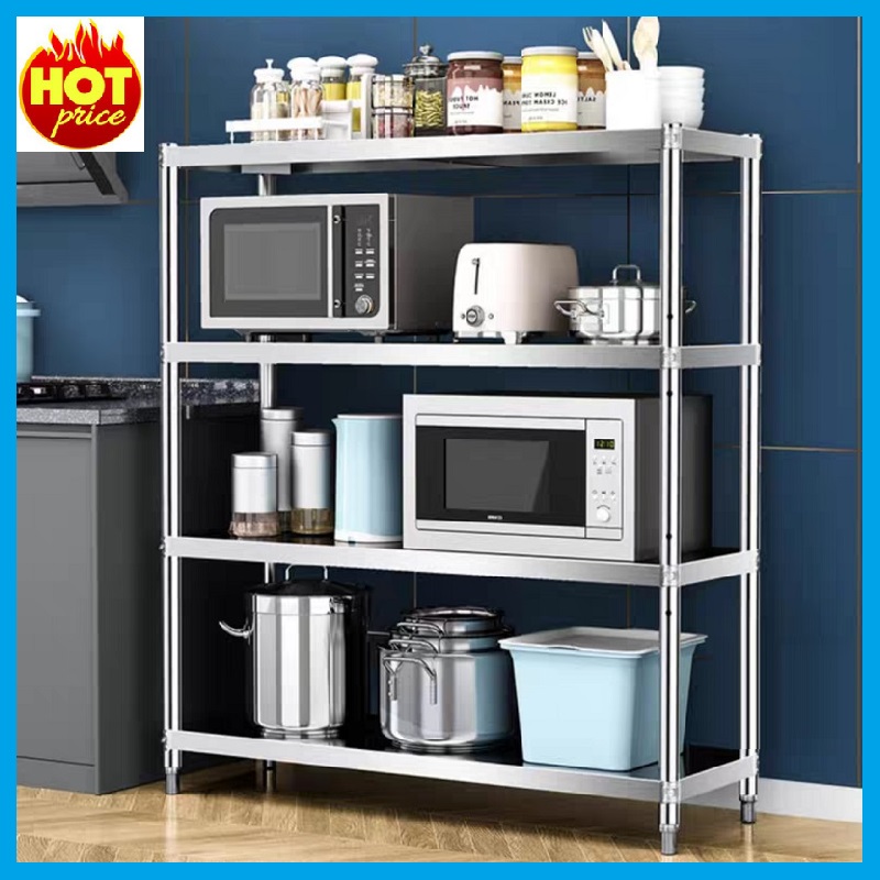 Kệ nhà bếp inox 304 tiện dụng để lò vi sóng, kệ để đồ nhà bếp đa năng