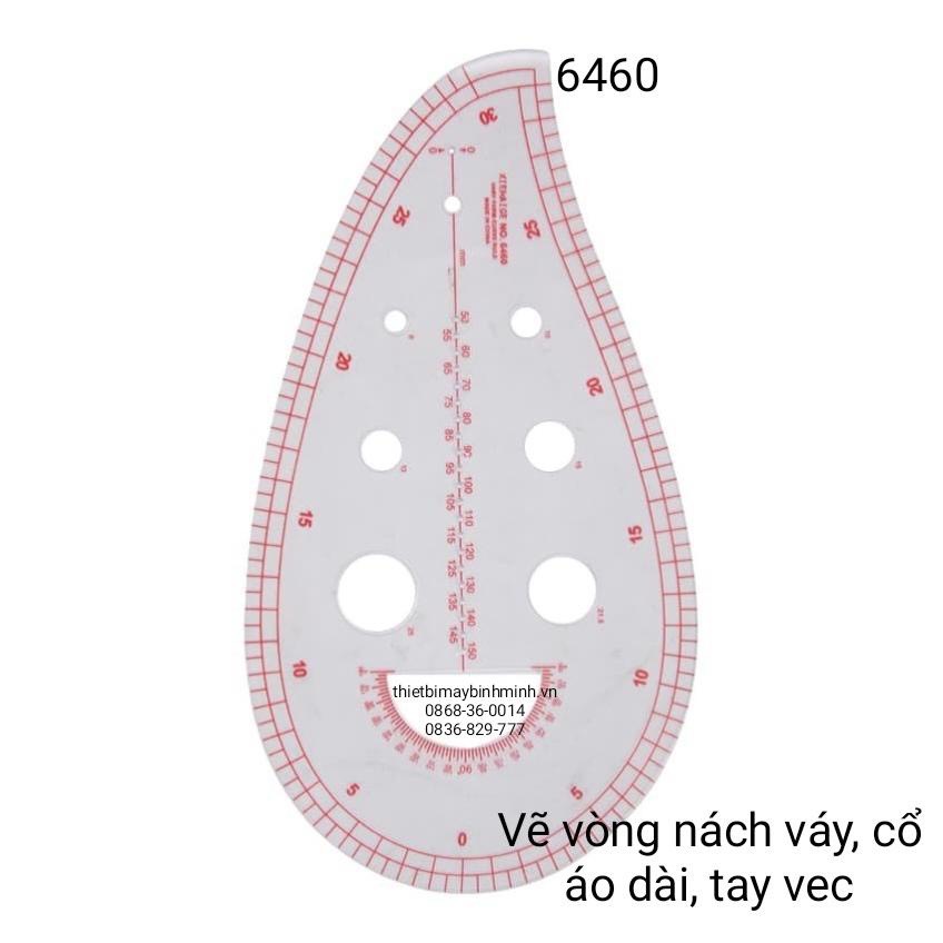 Thước vẽ nách váy, vẽ cổ áo dài, tay áo Vest 6460