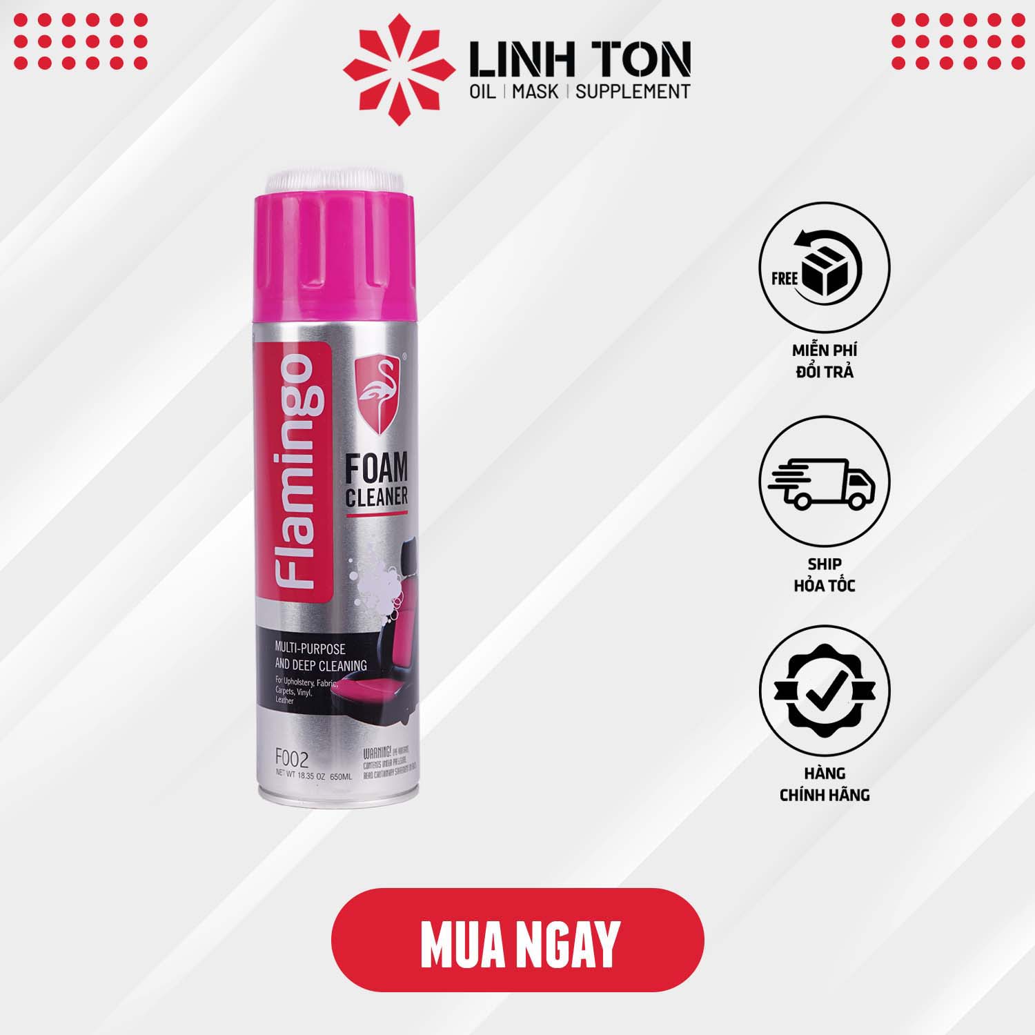 Bình xịt vệ sinh đa năng Flamingo Foam Cleaner 650ml