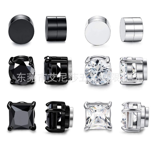 Set 6 đôi bông tai nam châm ko cần bấm lỗ tai titan ko han rỉ tt 4356