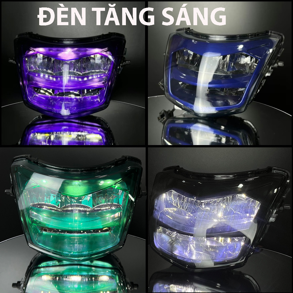 Đèn pha led 2 tầng TĂNG SÁNG 2024- Đẹp và sáng - lắp Wave a 50 100 110 Wave S 100 Wave RS 100 Wave RSX 100 phân khối