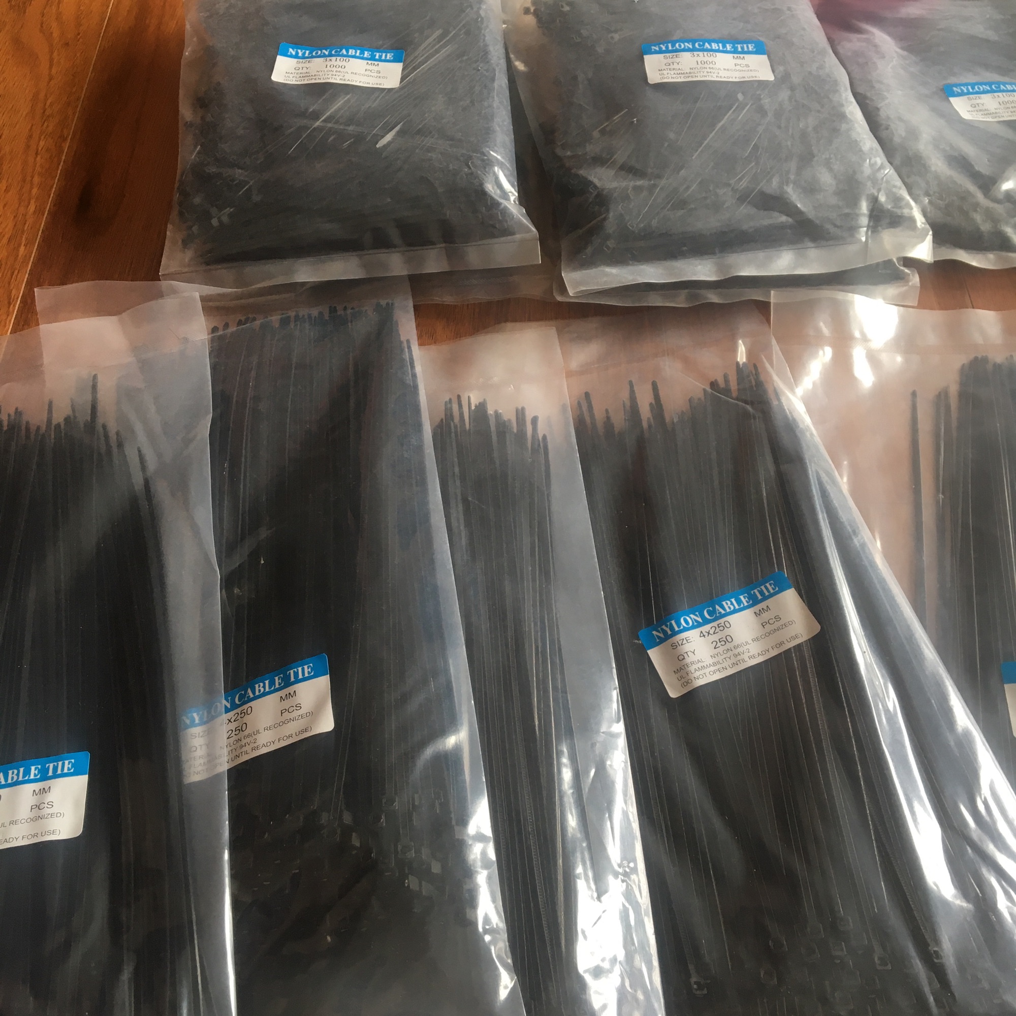 1kg dây rút nhựa màu đen, dây thít đen nhiều kích thước