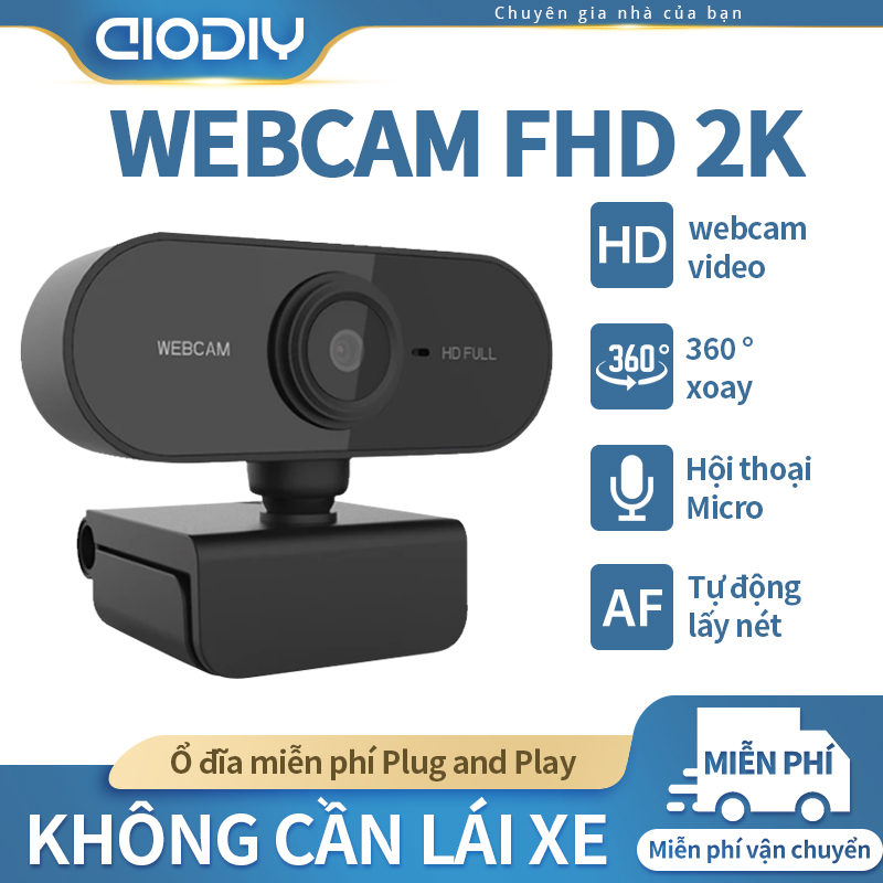 AIODIY Webcam 2K Full HD Video webcam 90° Wide-Angle Camera for Online Teaching Video Calling Recording Web Cam Computer PC Laptop Camera USB Net Class Teaching Class HD Live Camera with Microphone