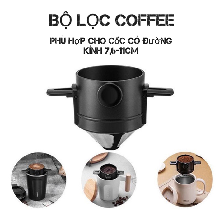 Phin pha cà phê 304 bằng thép không gỉ bộ lọc cà phê hai lớp không giấy thiết bị nhỏ giọt cầm tay bl01