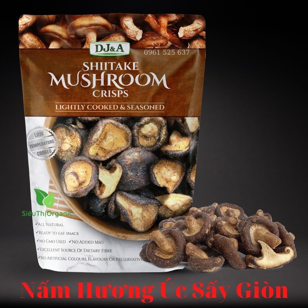 Nấm Hương Sấy Giòn DJ A - Snack Nấm Hương Sấy Khô Đủ Vị Hàng Úc Nhập Khẩu Không GMO Ăn Chay Được