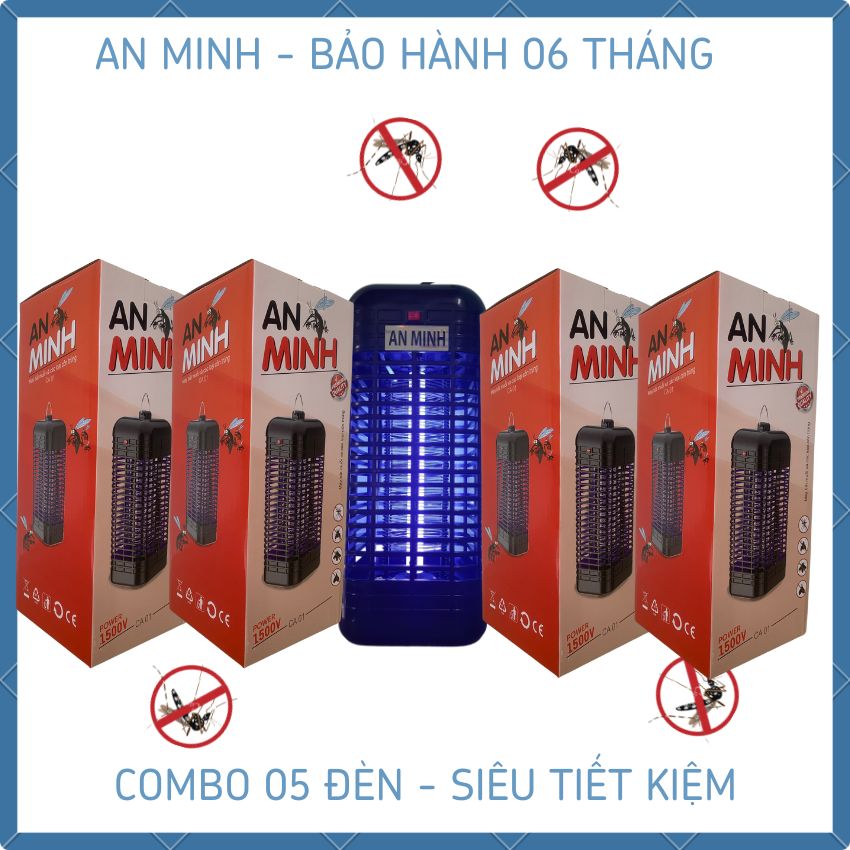 Combo 5 Đèn bắt muỗi thông minh, đèn diệt muỗi và côn trùng An Minh CA01 bắt muỗi trong 30 phút, có công tắc, thu hút muỗi bằng ánh sáng, không hóa chất, an toàn cho người sử dụng