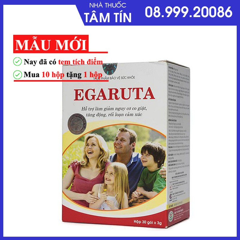 CHÍNH HÃNG Egaruta Cốm Hỗ Trợ Điều Trị Bệnh Động Kinh, Tăng Động (tích 10 tem được 1 hộp)