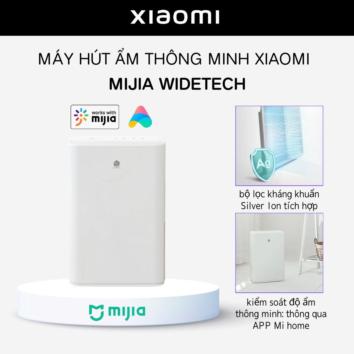 Xiaomi mijia widetech máy hút ẩm thông minh 12l/18l/30l - bảo hành 12 tháng - mi fans