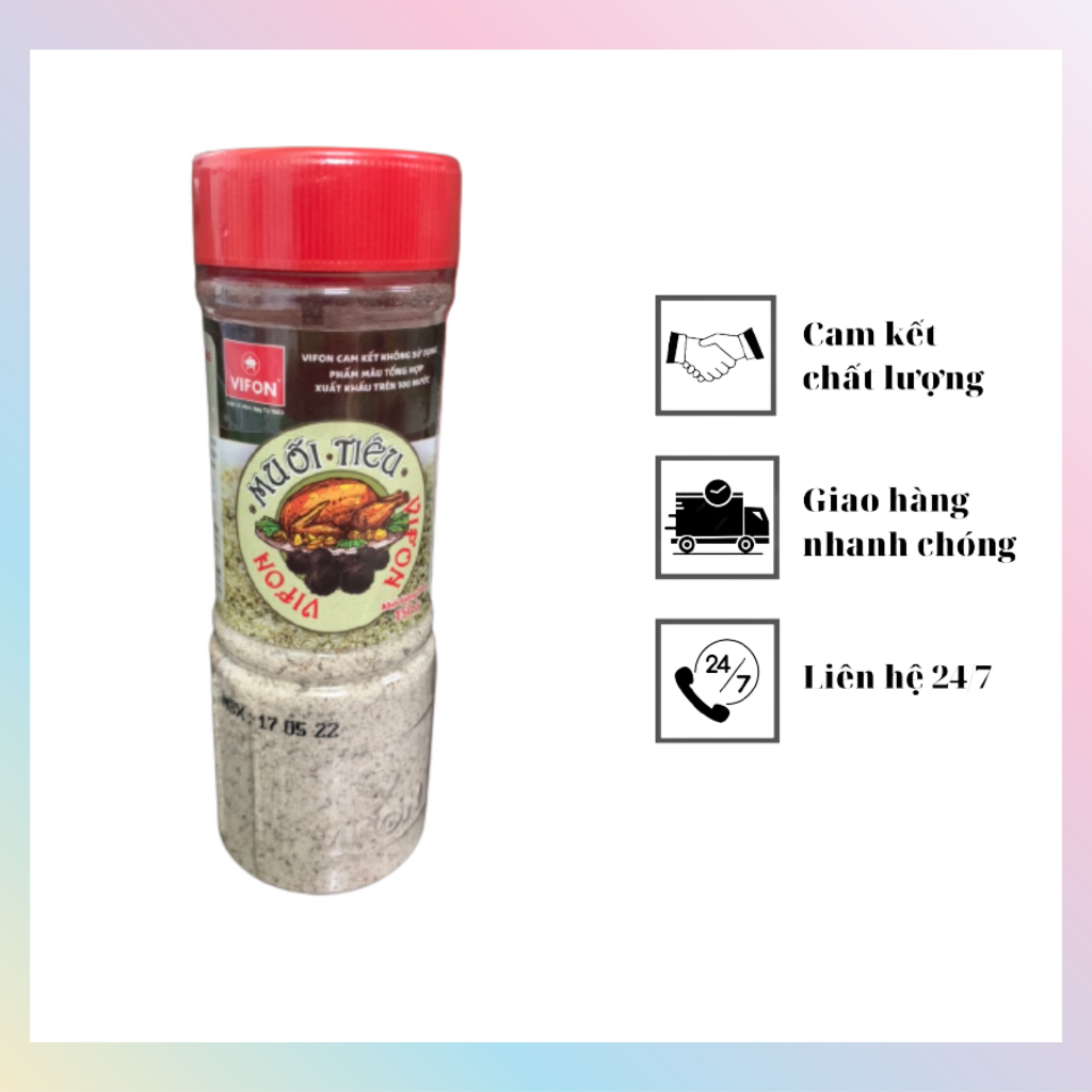 Muối tiêu tự nhiên, muối tiêu nguyên chất thơm ngon Vifon 150gram