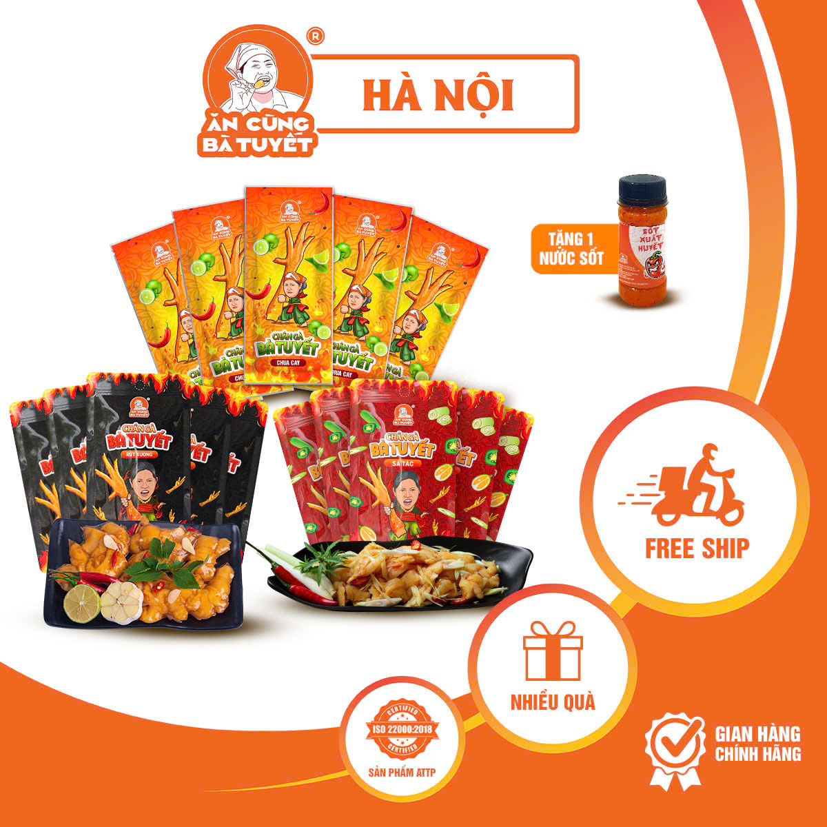 [ Tặng 1 hũ sốt chấm ] COMBO MIX CHÂN GÀ : 5 chân gà tê cay + 5 chân gà sả tắc +5 chân gà chua cay - ĂN CÙNG BÀ TUYẾT