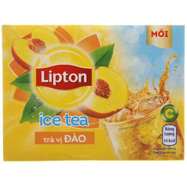 Trà Lipton Đào ice tea hòa tan hộp 16 gói x 12gr
