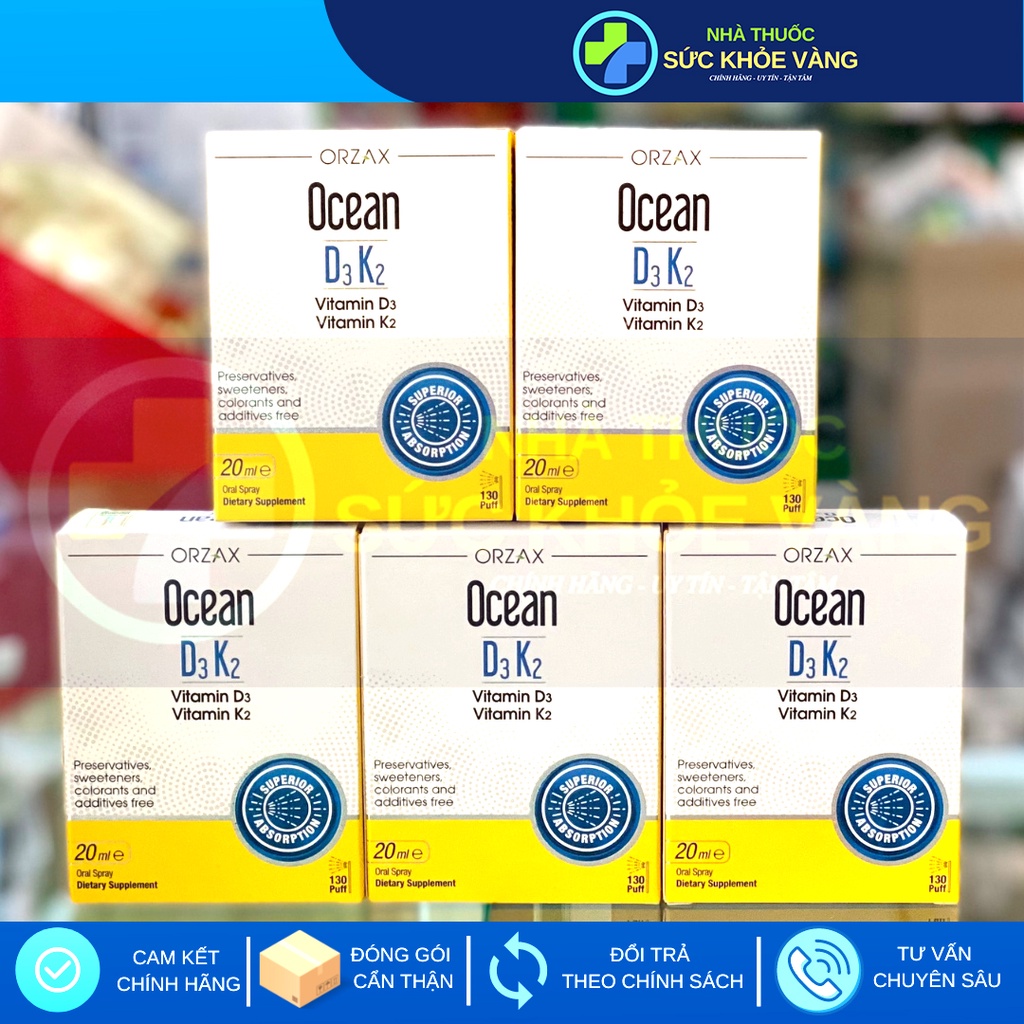 Ocean D3 K2 - Bổ Sung Vitamin D3, Vitamin K2 Dạng Xịt