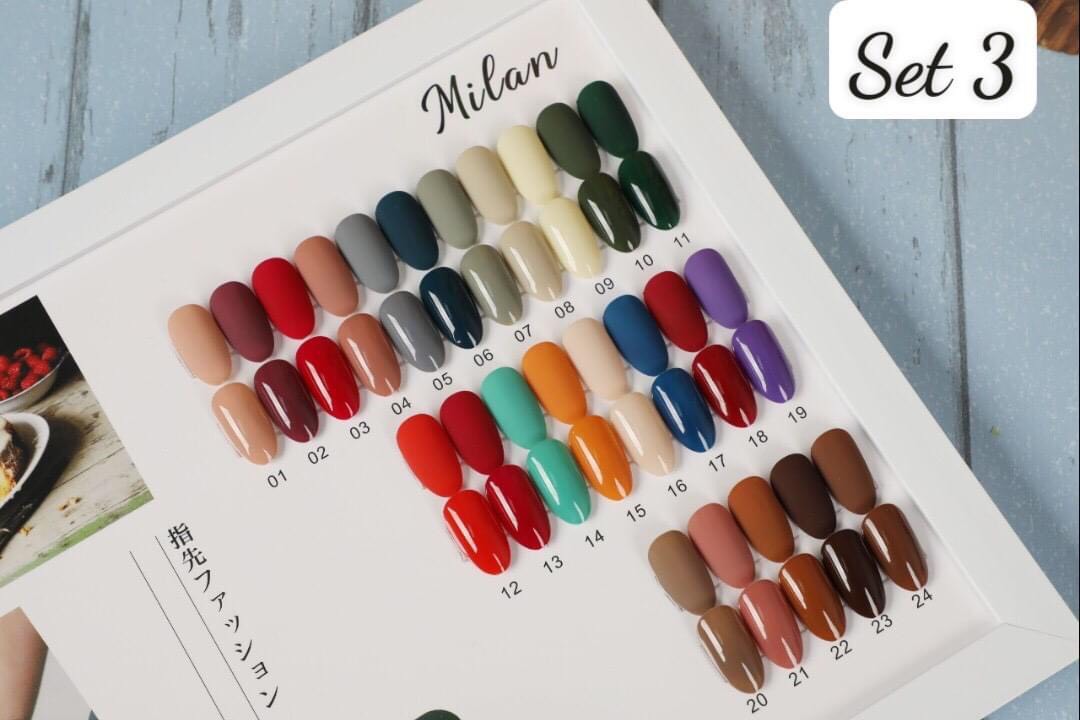 Sét Sơn Gel 24 03Màu chính hãng MilanTặng Kèm bảng màu