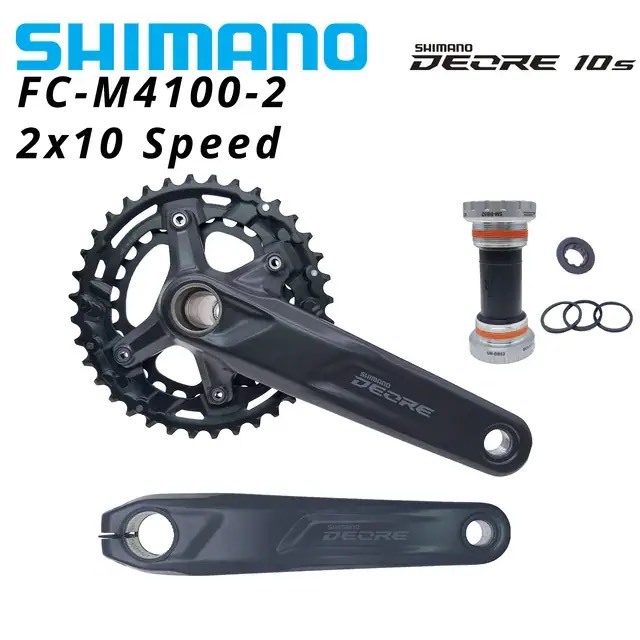 Đùi Đĩa Giò Dĩa Xe Đạp 2 Tầng Thương Hiệu Shimano Deore M4100 26-36T Hàng Chính Hãng
