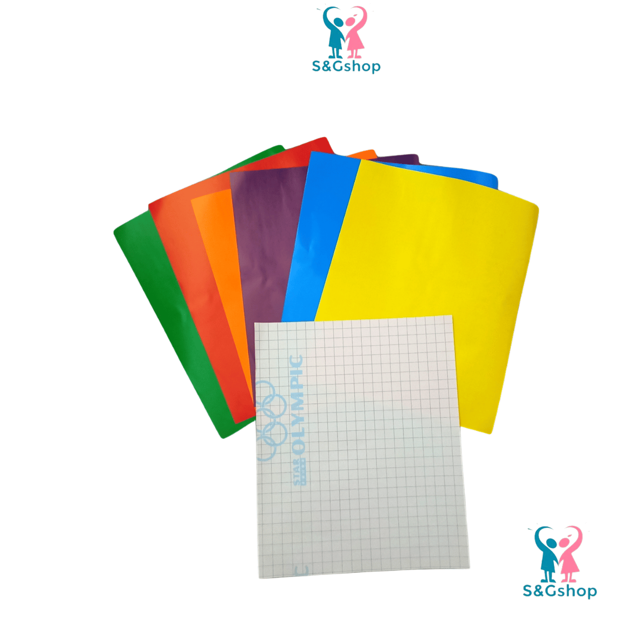 Giấy màu thủ công xấp 7 tờ 17x21cm có kẻ ô li mặt sau