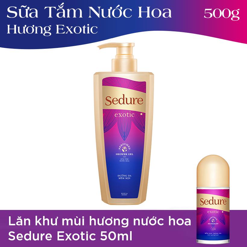 Sữa tắm nước hoa Sedure Exotic 500g + Lăn khử mùi hương nước hoa Sedure Exotic 50ml