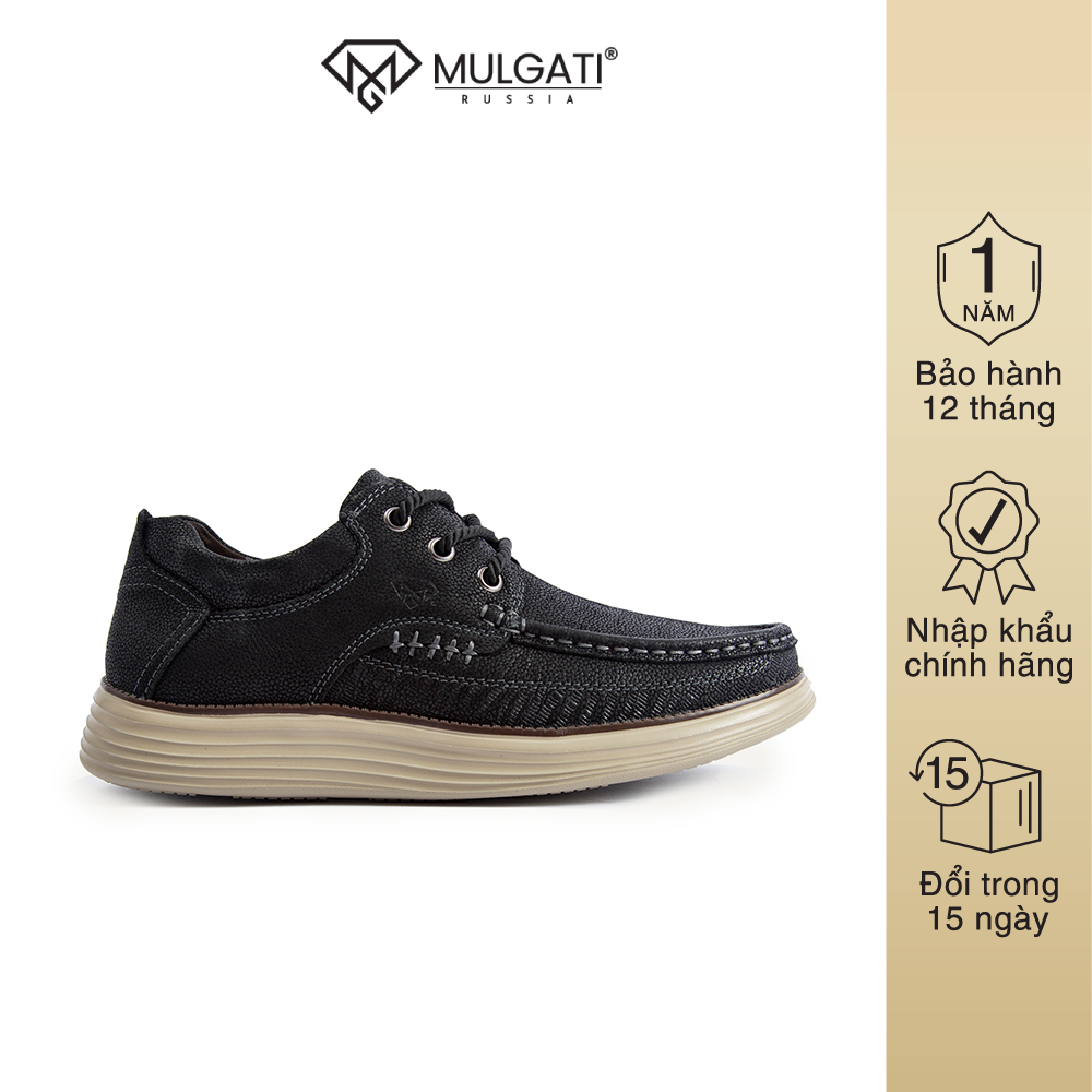 Giày da nam mulgati casual da sần buộc dây - 203128