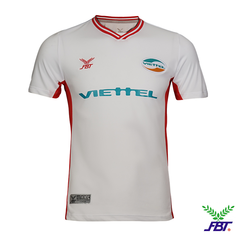 Áo thi đấu Áo bóng đá sân khách Viettel FC mùa giải 2020 phân phối chính hãng Thái Lan, thương hiệu FBTsports, mã sản phẩm: 12F-1109 màu trắng