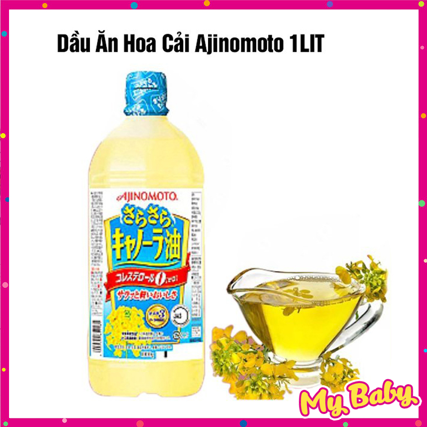 Dầu ăn hoa cải ajinomoto nội địa nhật chai 1 lít mybaby2508 ad37, dầu hoa cải, dầu ăn nhật bản