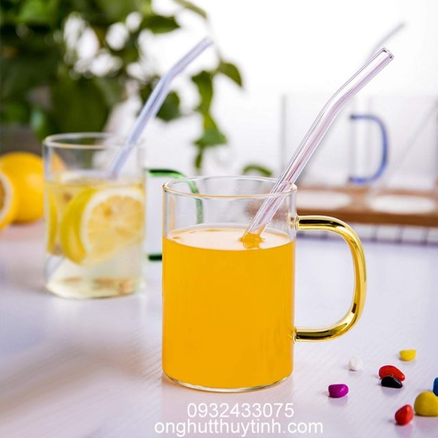 Ống hút thủy tinh 25cm đủ màu